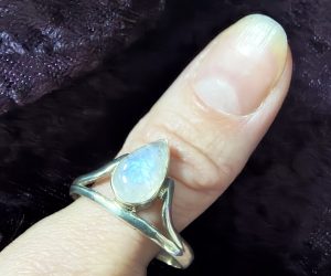 Ring Moonstore & Certified Sterling Silver #1195 Size 15/Z5