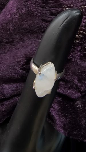 Ring Moonstone & Certified Sterling Silver #2158 Size 7