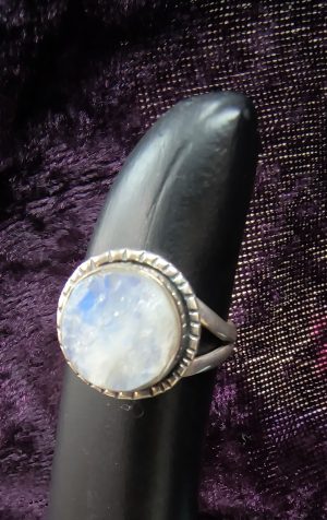 Ring Moonstone & Certified Sterling Silver #2480 Size 7