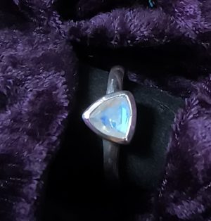 Ring Moonstone & Certified Sterling Silver #2093 Size 12