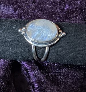 Ring Moonstone & Certified Sterling Silver #1382 size 6